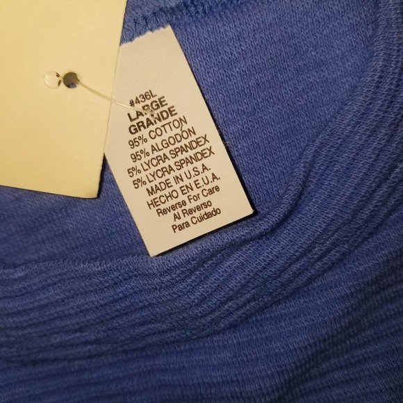 Vtg 90s JC Penney Womens Crop Halter Sleeveless Blue Knit Tank Top Size Large - Picture 4 of 5